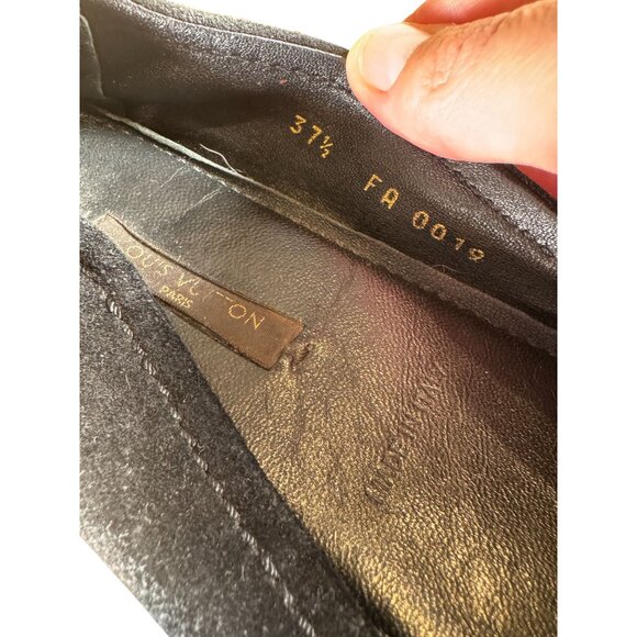 Louis Vuitton Black Suede LV Monogram Buckle Driving Loafer Size 37.5 - Picture 6 of 9